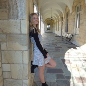 black and white polka dot dress